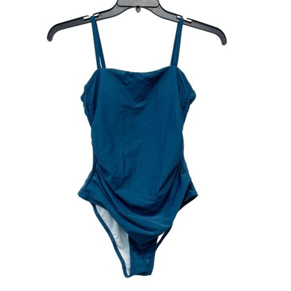 Cupshe Women's Sandy Daze Shirred One Piece Swimsuit Dark Blue Size Small
